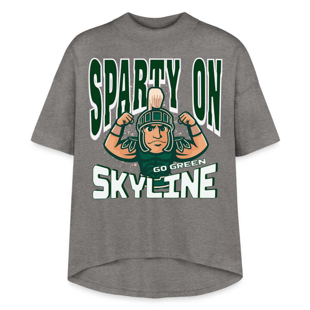 MUSCLE SPARTY ON Women's Hi-Lo Tee - granite heather 