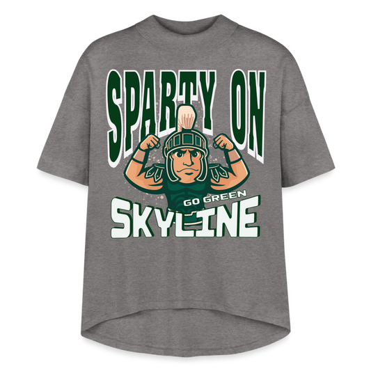 MUSCLE SPARTY ON Women's Hi-Lo Tee - granite heather 