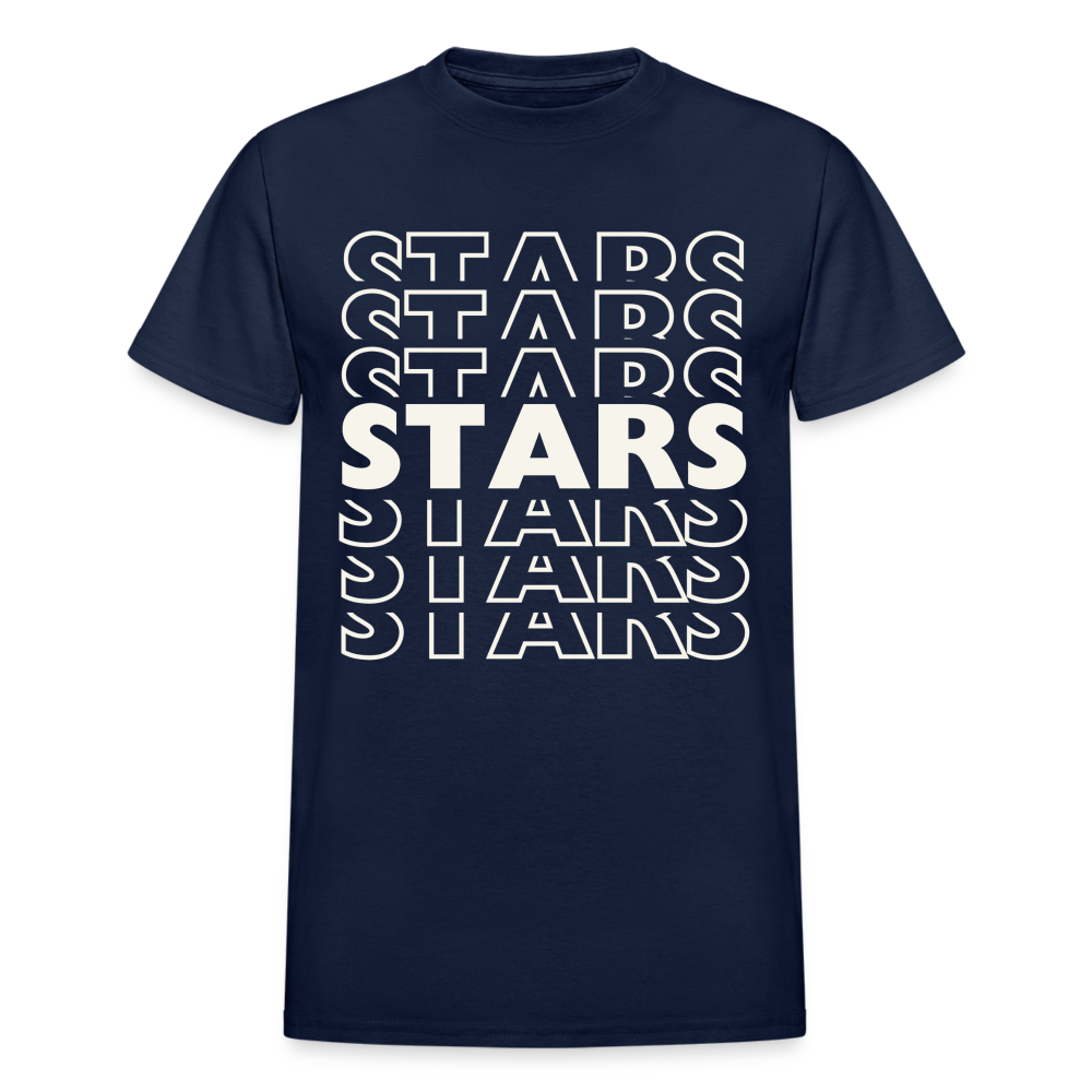 BOLD STARS ON REPEAT Adult T-Shirt - navy