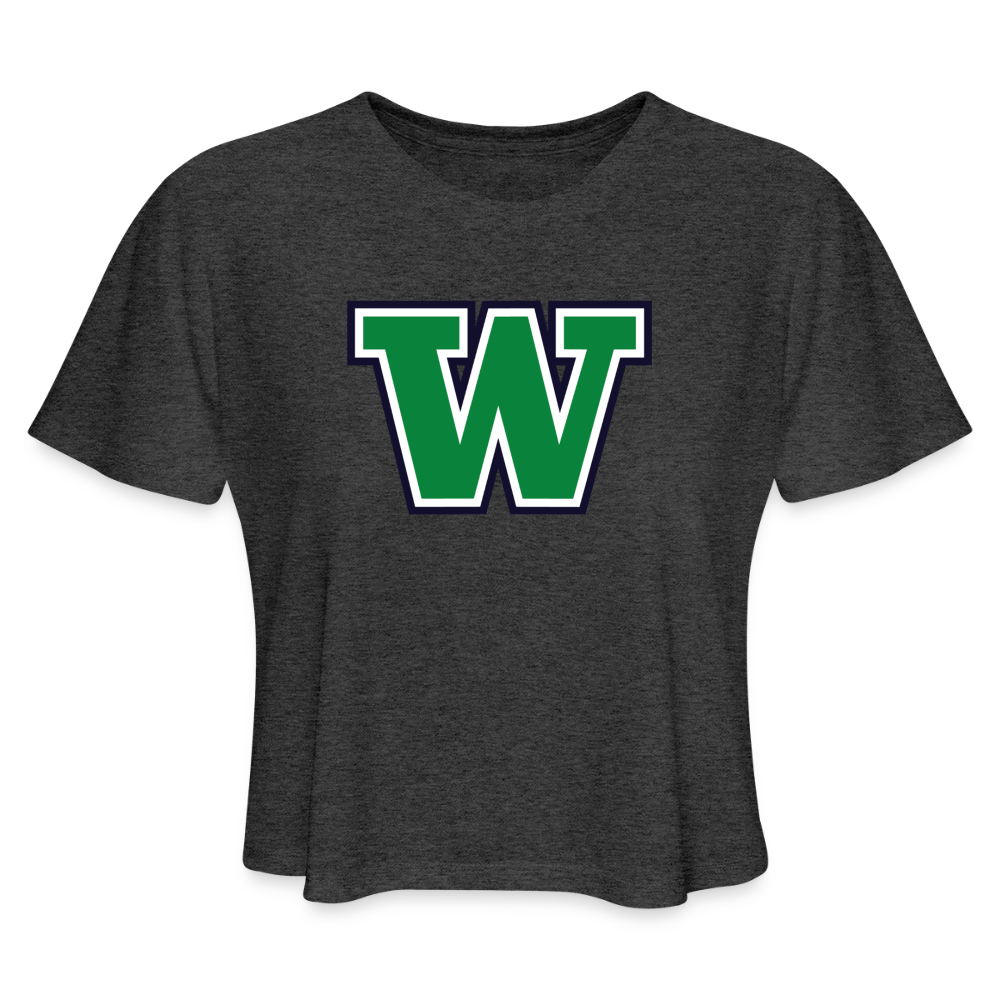 W for Woodinville | Women's Flow Cropped T-Shirt - deep heather