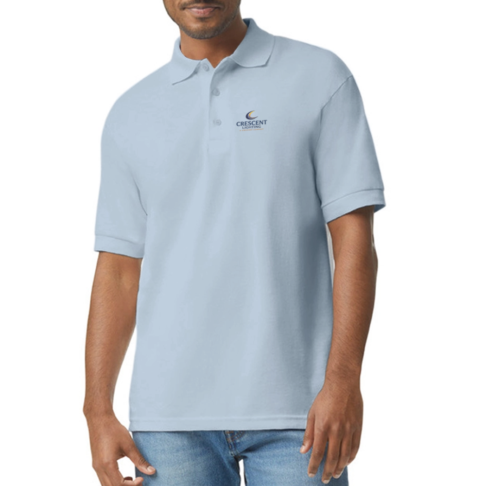 Crescent Lighting | Gildan Unisex 50/50 Jersey Polo - light blue