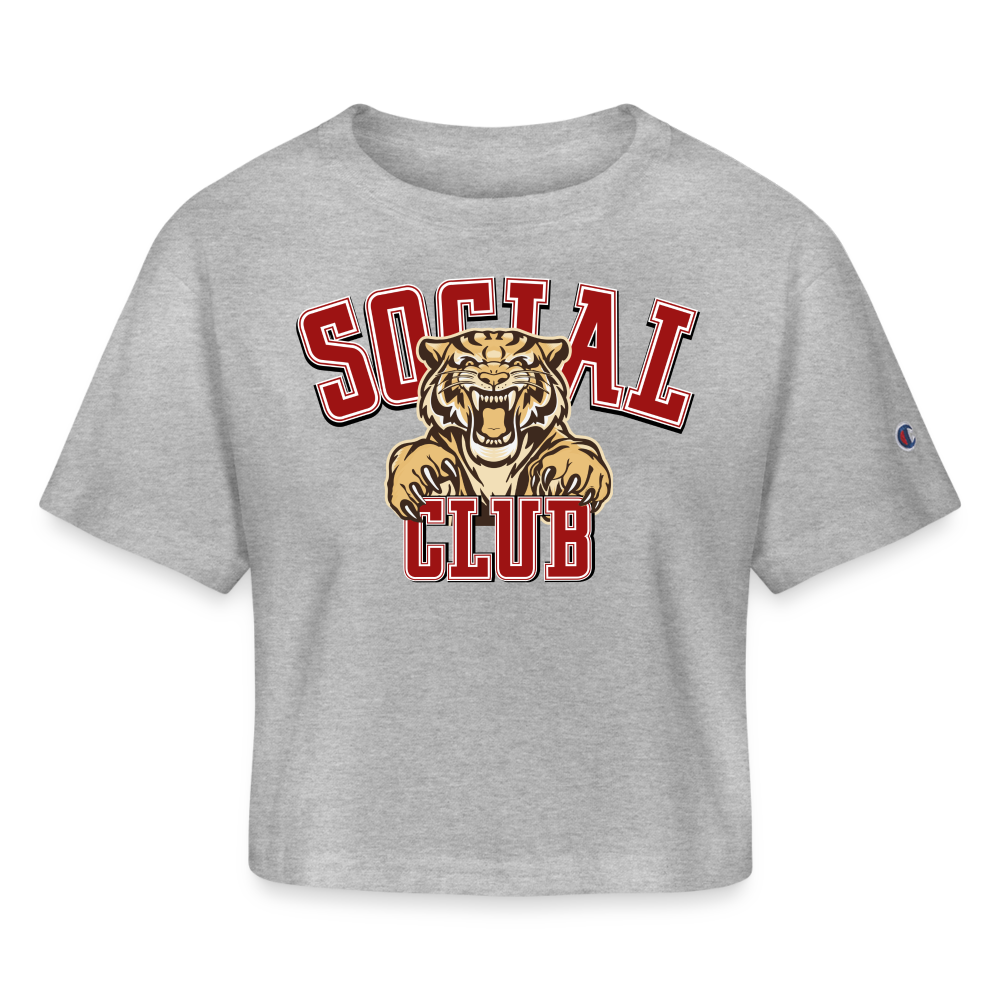 SOCIAL CLUB TIGER  Cropped T-Shirt - heather gray