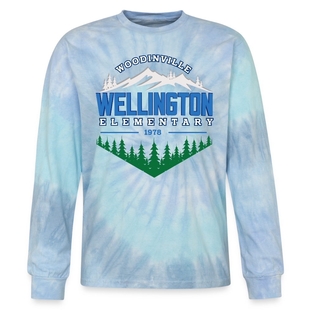 WE Landscape - Adult Tie Dye Long Sleeve T-shirt - blue lagoon