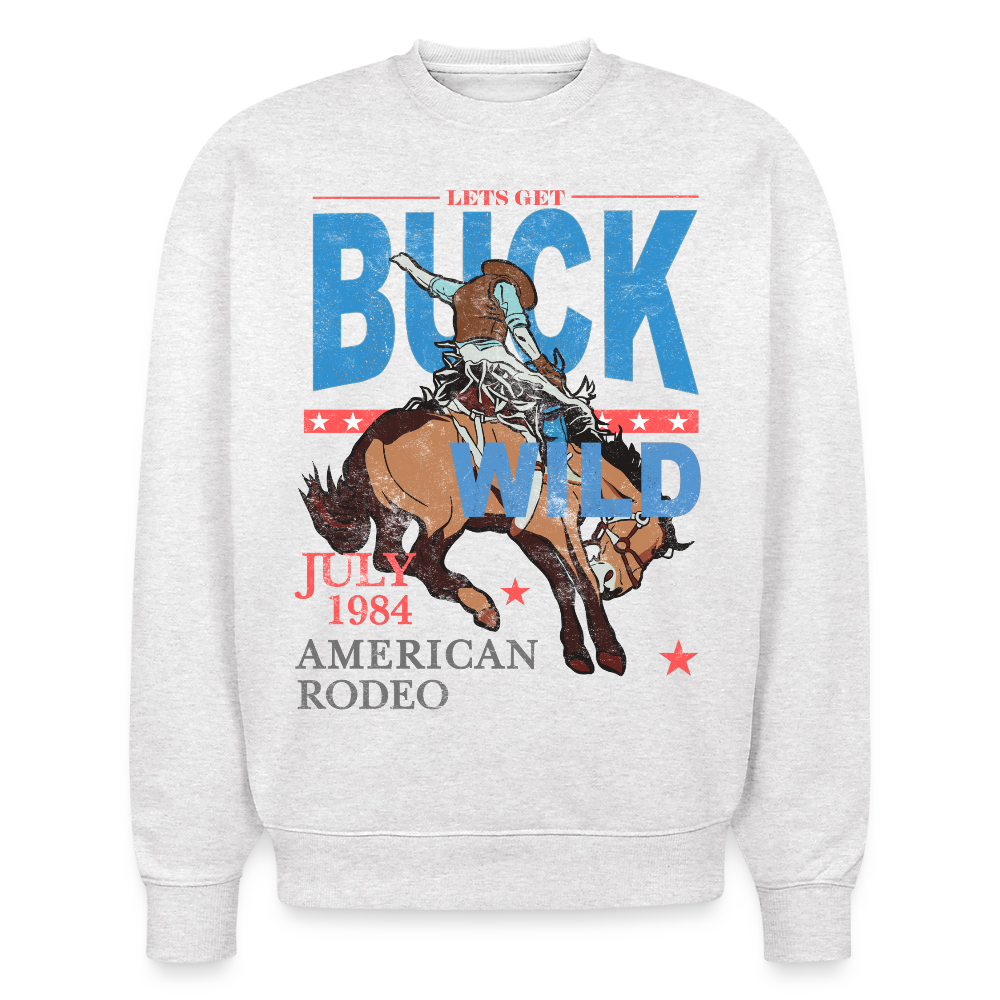 BUCK WILD | Oversized Organic Sweatshirt - cool heather grey