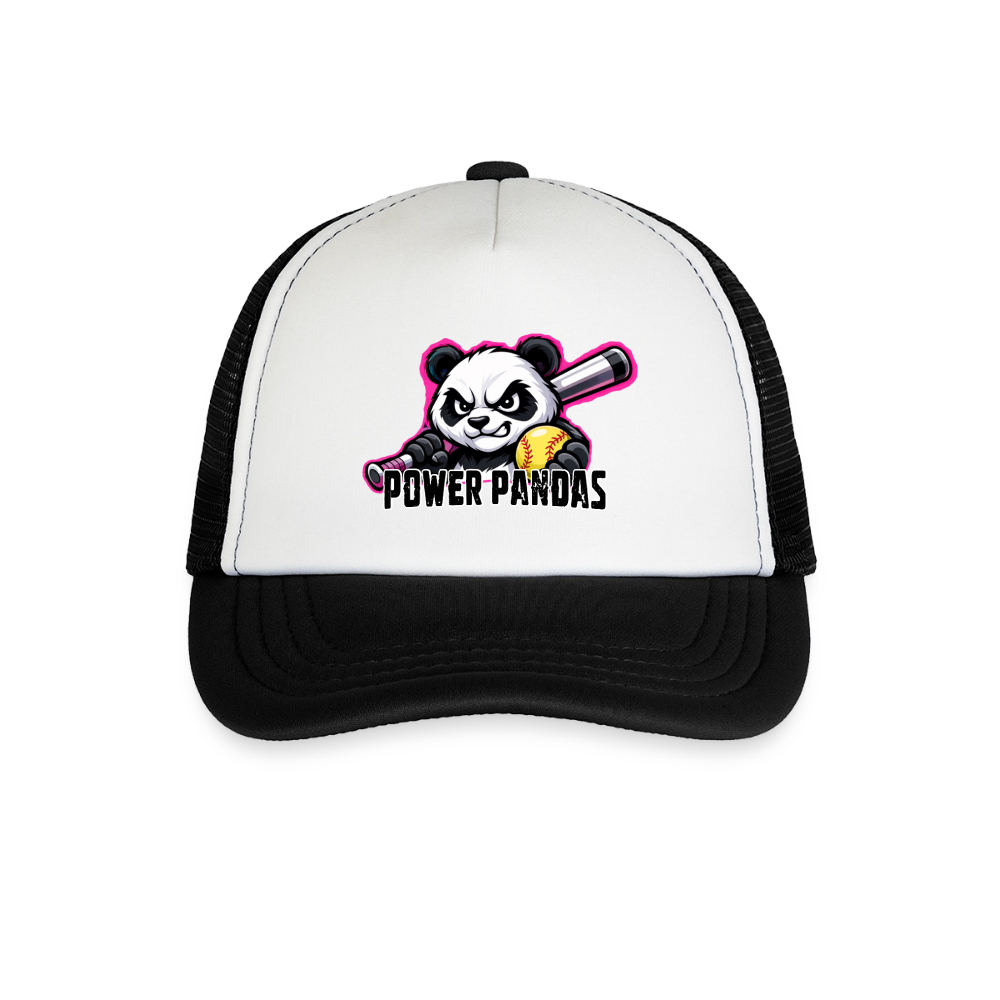 Power Pandas | Kid's Trucker Cap - white/black