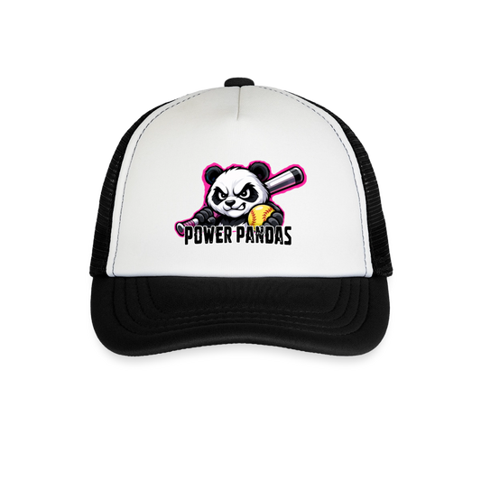 Power Pandas | Kid's Trucker Cap - white/black