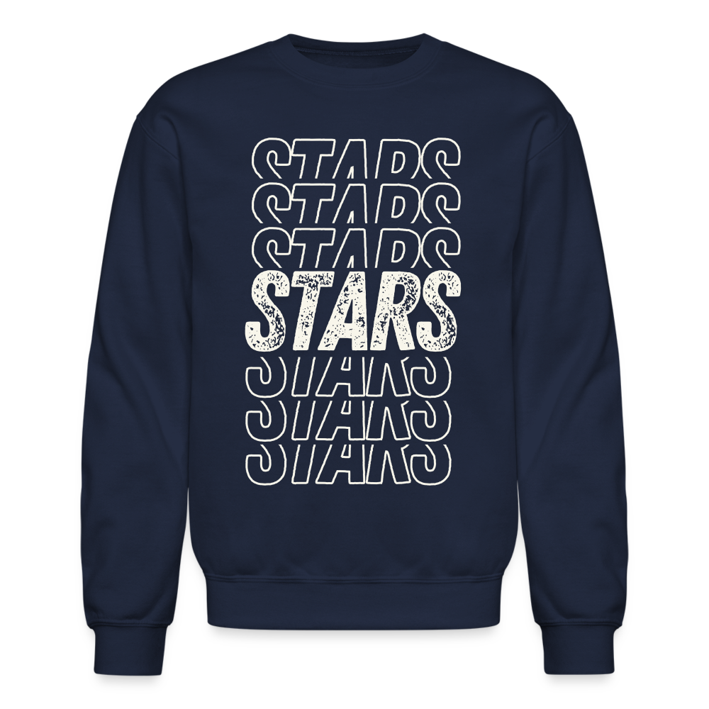 STARS ON REPEAT Adult Crew - navy