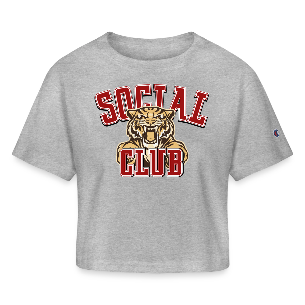 SOCIAL CLUB TIGER  Cropped T-Shirt - heather gray