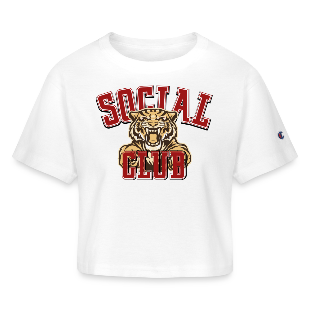 SOCIAL CLUB TIGER  Cropped T-Shirt - white