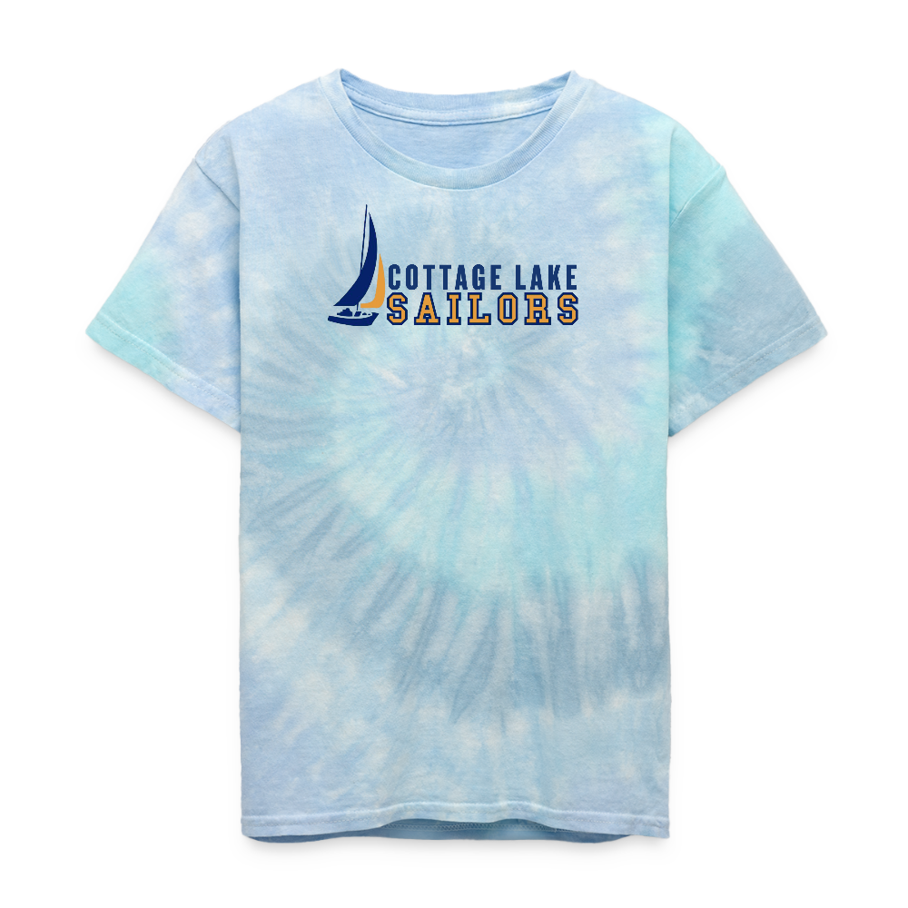 COTTAGE LAKE SPRING #5 | Kid's Tie Dye T-Shirt - blue lagoon