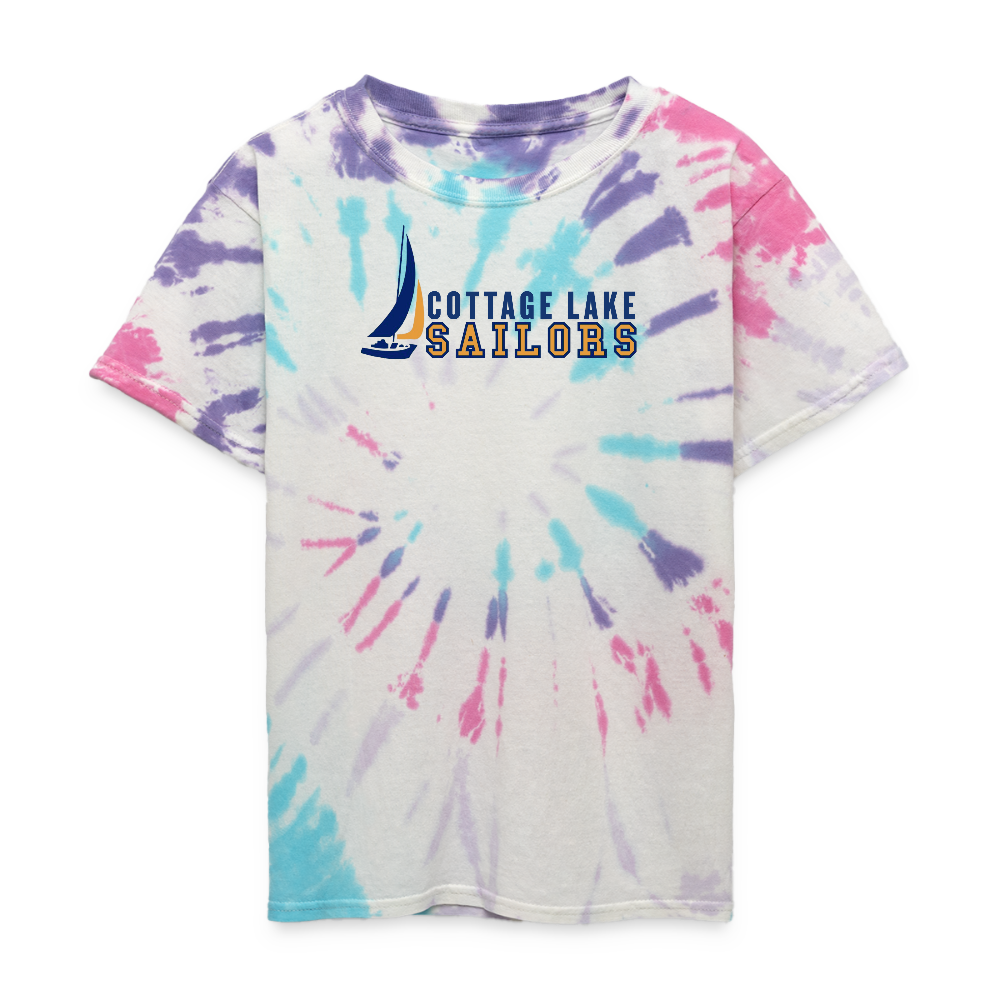COTTAGE LAKE SPRING #5 | Kid's Tie Dye T-Shirt - Pastel Spiral