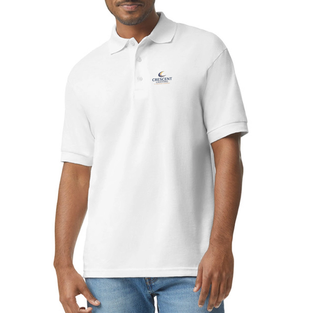 Crescent Lighting | Gildan Unisex 50/50 Jersey Polo - white