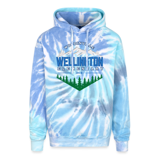 WE Landscape - Adult Tie Dye Hoodie - blue lagoon