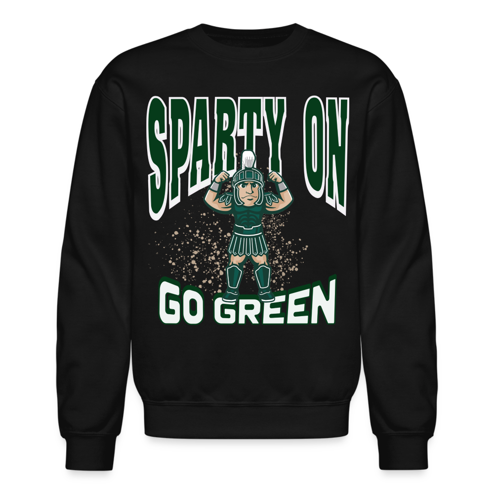 Sparty on big Crewneck Sweatshirt - black