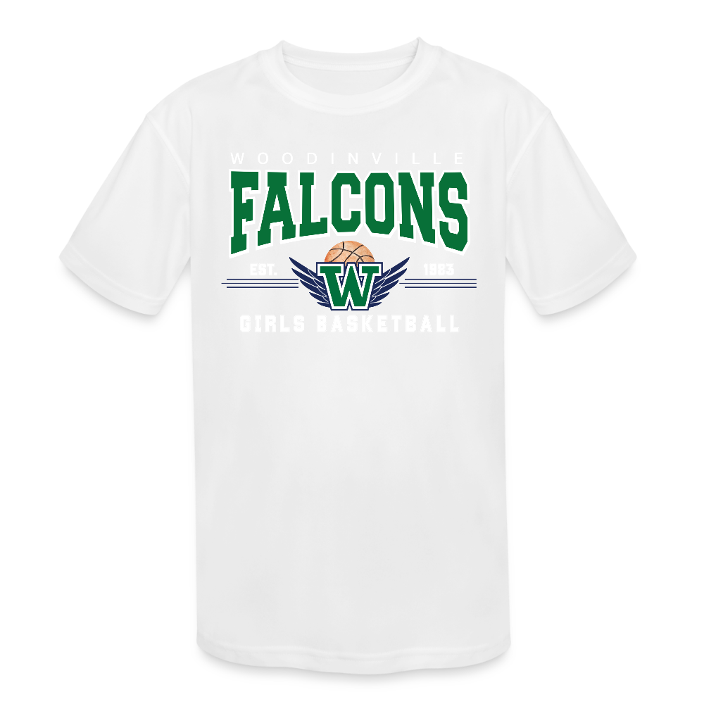 FALCON #1 Kids' Moisture Wicking Performance T-Shirt - white