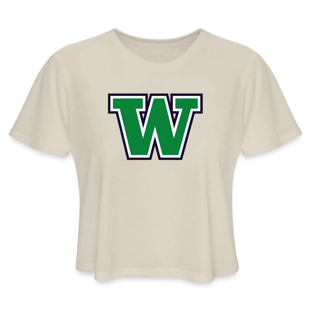 W for Woodinville | Women's Flow Cropped T-Shirt - dust