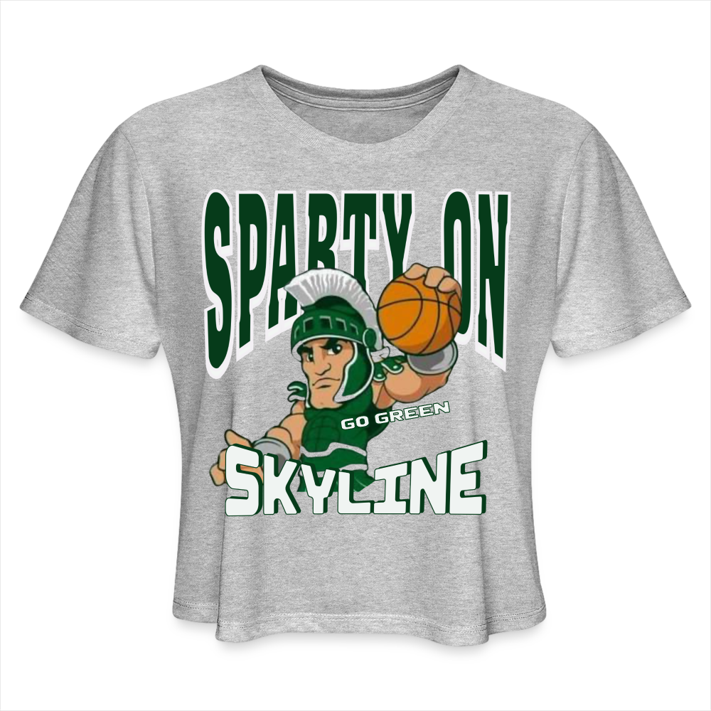 SLAM DUNK SPARTY ON Cropped T-Shirt - heather gray