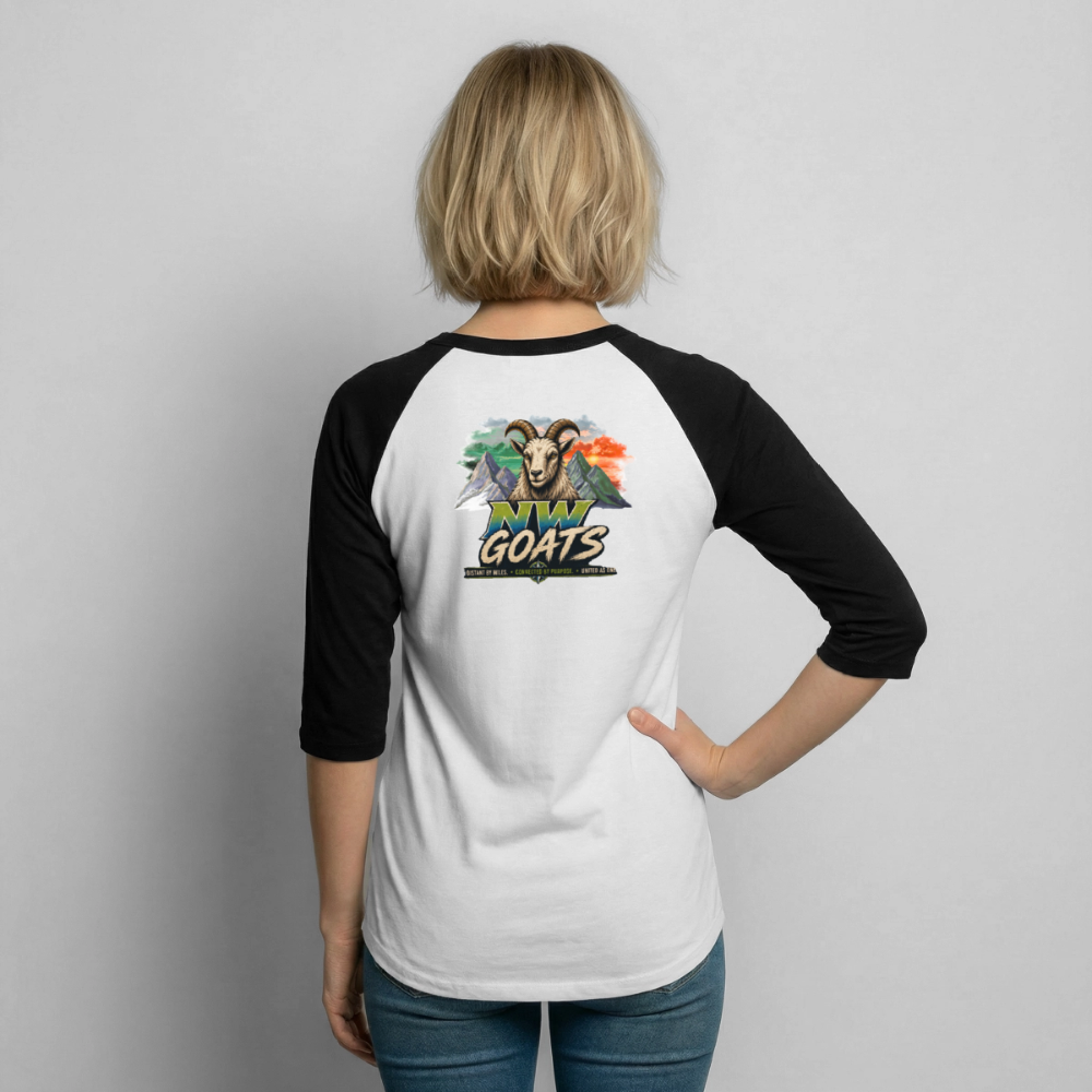 NW Goats Mountain | Baseball T-Shirt - white/black