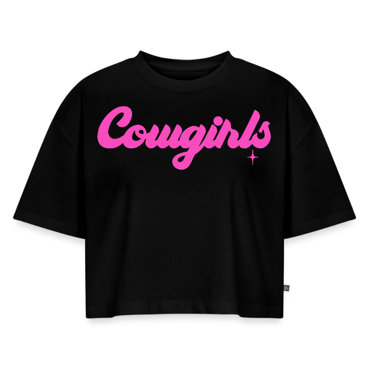 Cowgirls | Women's Oversized Cropped T-Shirt - black