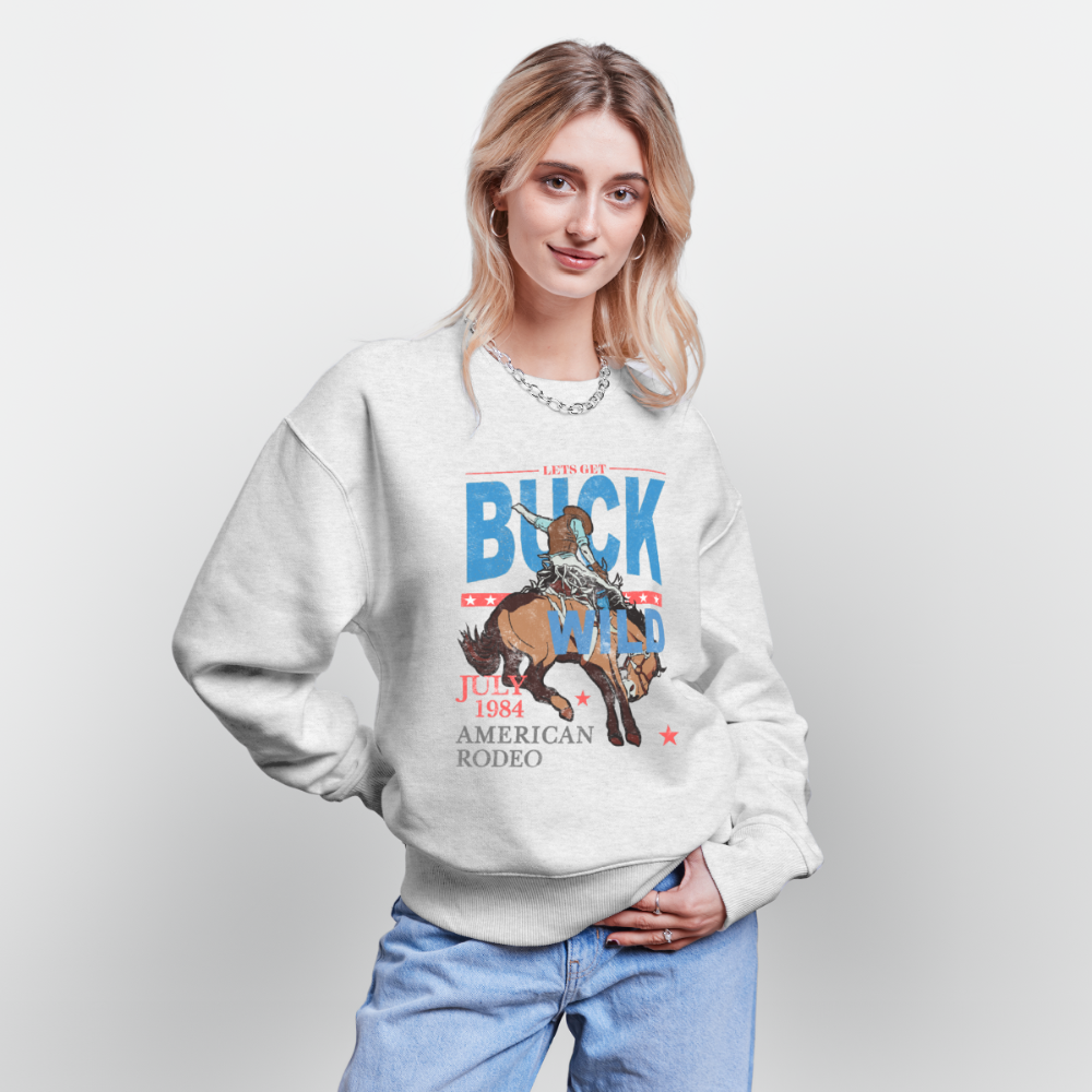 BUCK WILD | Oversized Organic Sweatshirt - cool heather grey