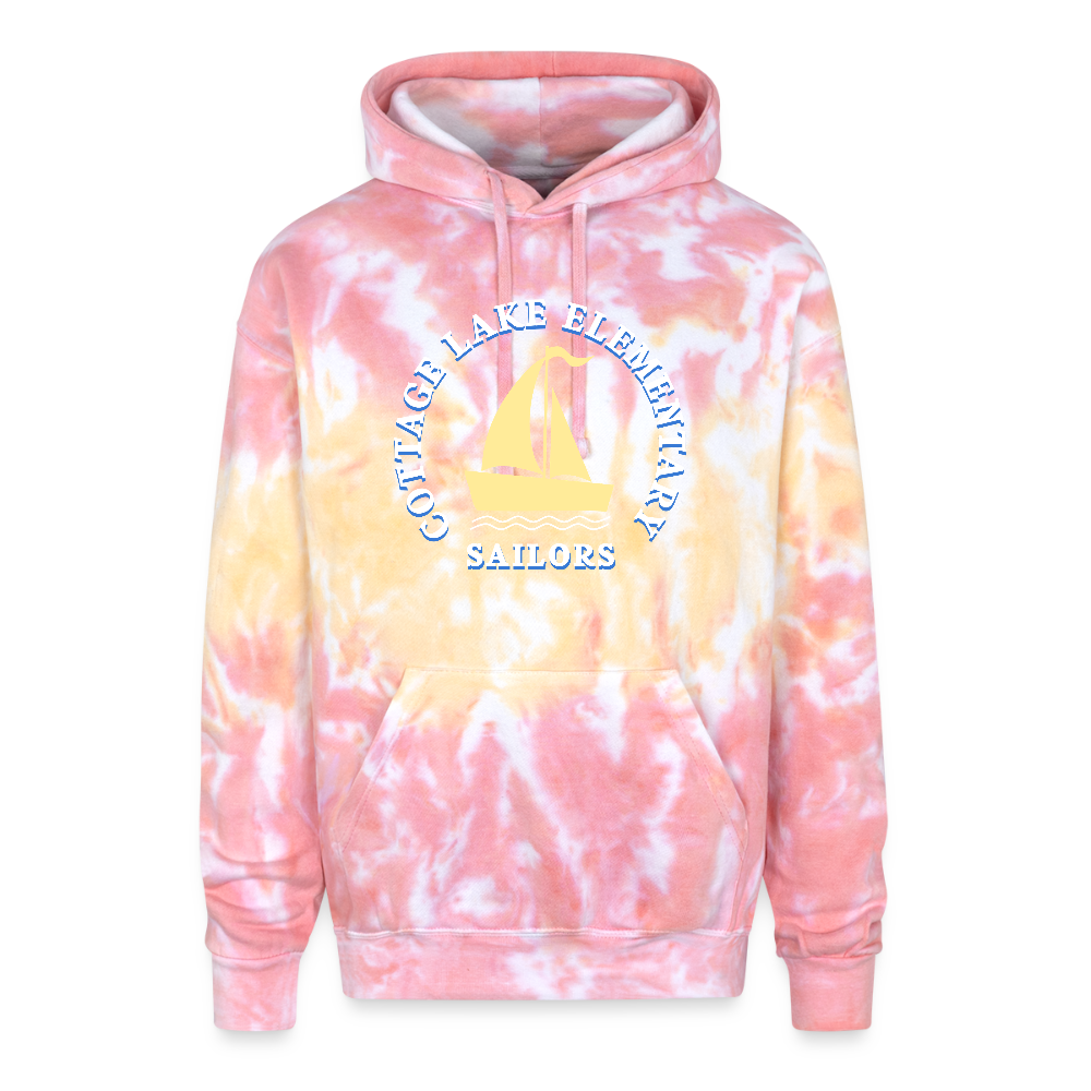 COTTAGE LAKE SPRING HOODIE 3 | Adult Tie Dye Hoodie - funnel cake