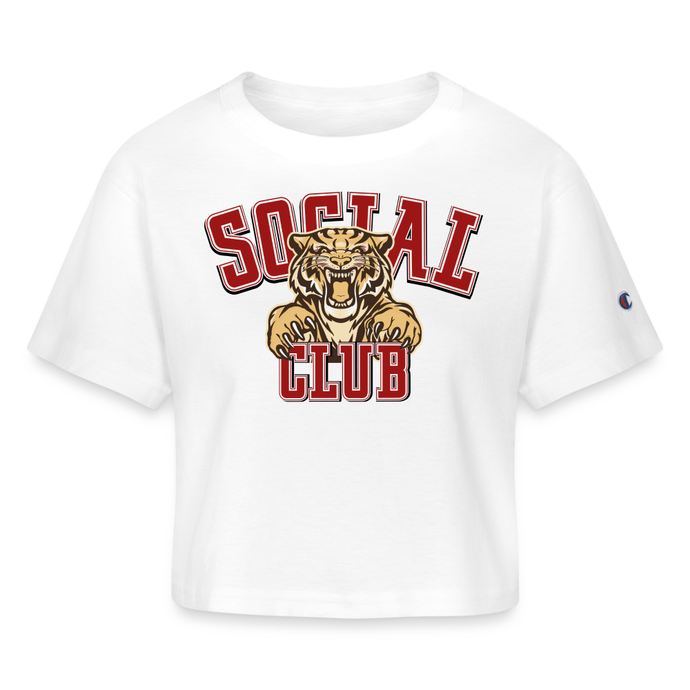 SOCIAL CLUB TIGER  Cropped T-Shirt - white