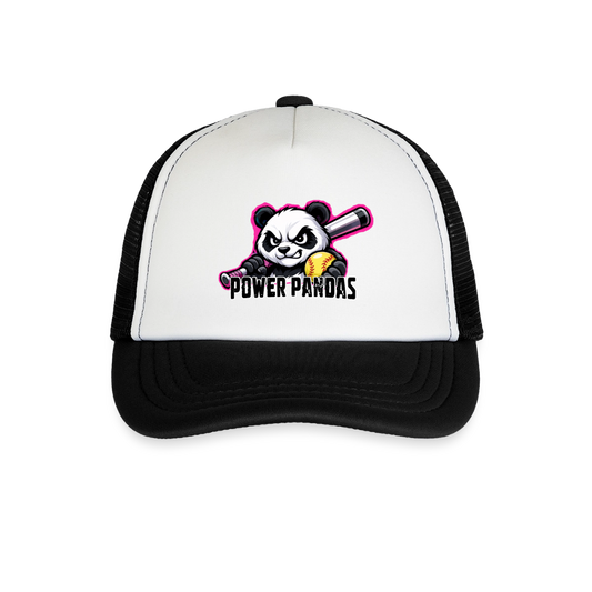 Power Pandas | Kid's Trucker Cap - white/black