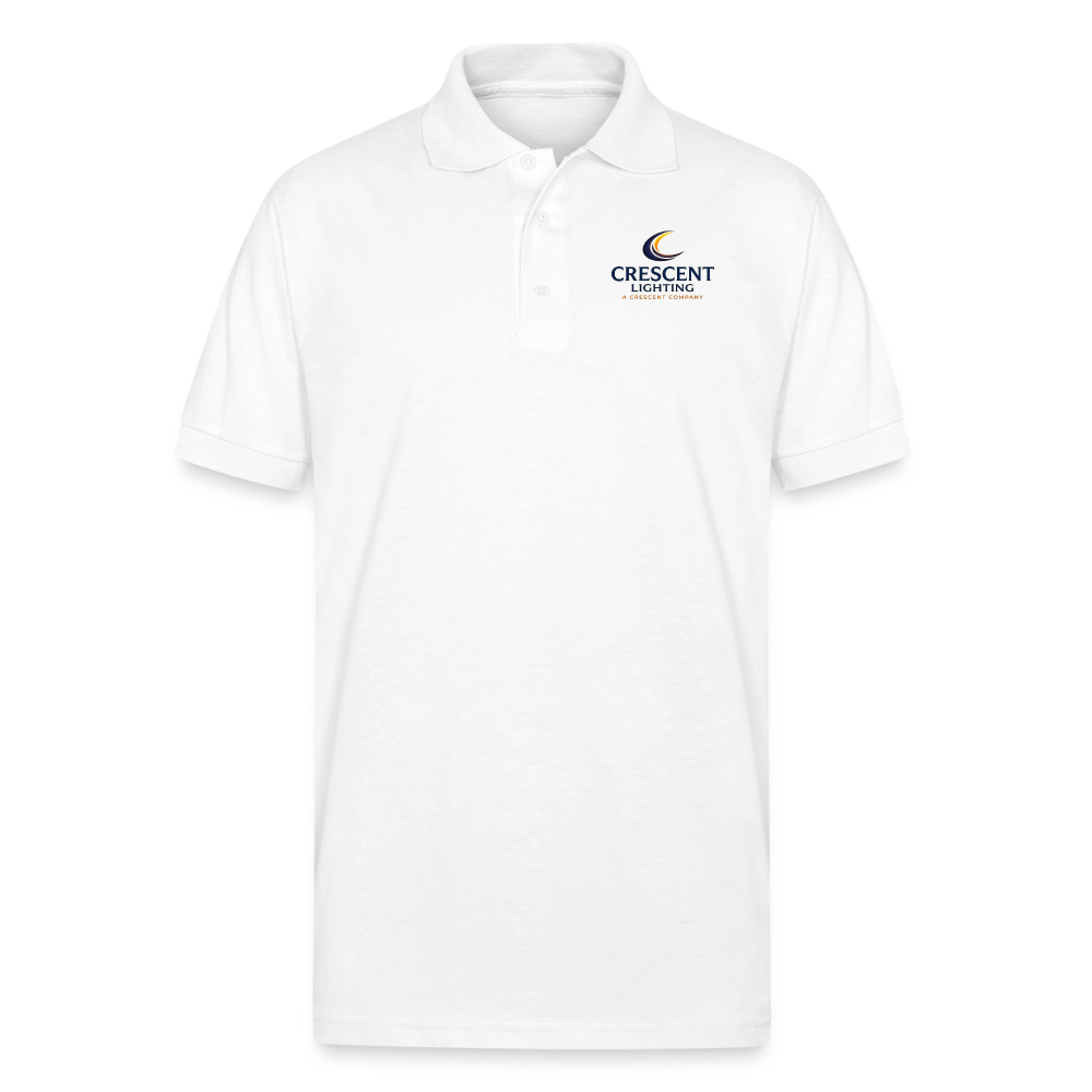 Crescent Lighting | Gildan Unisex 50/50 Jersey Polo - white