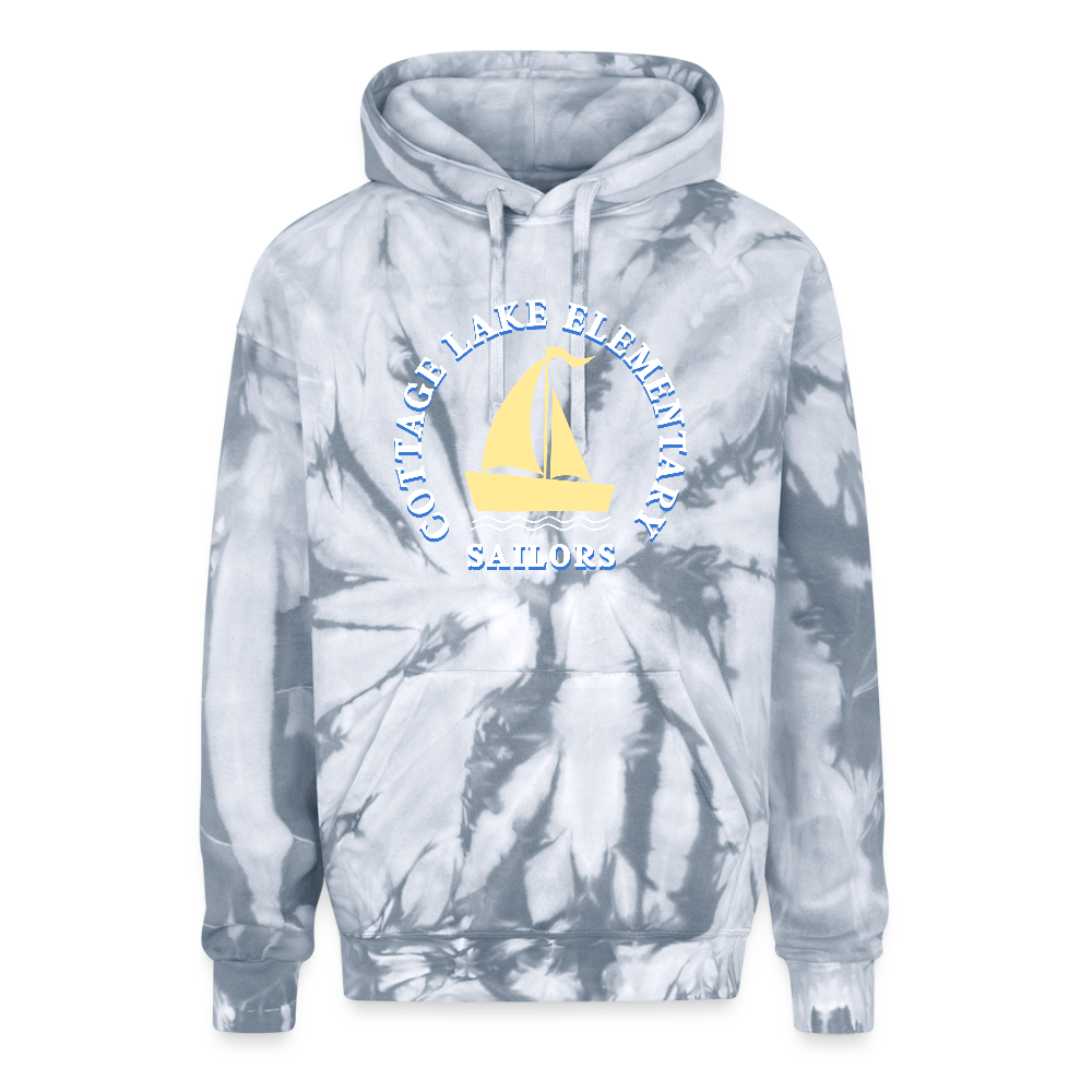 COTTAGE LAKE SPRING HOODIE 3 | Adult Tie Dye Hoodie - spider silver