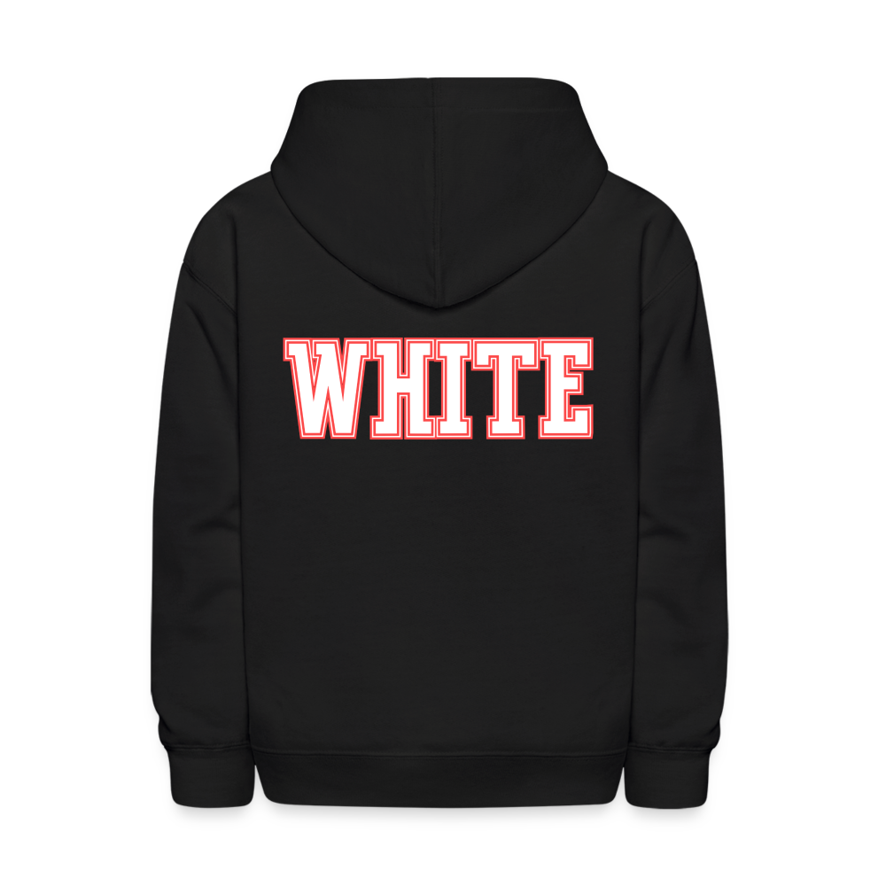 WHITE BBALL Youth Hoodie - black