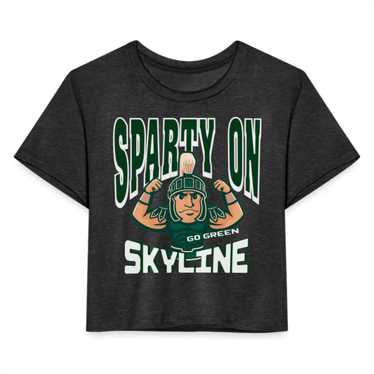 MUSCLE SPARTY ON Cropped T-Shirt - deep heather