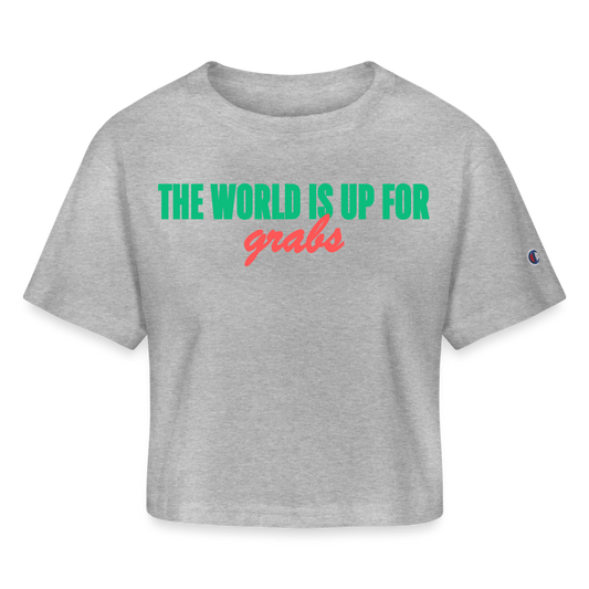 THE WORLD  Cropped T-Shirt - heather gray
