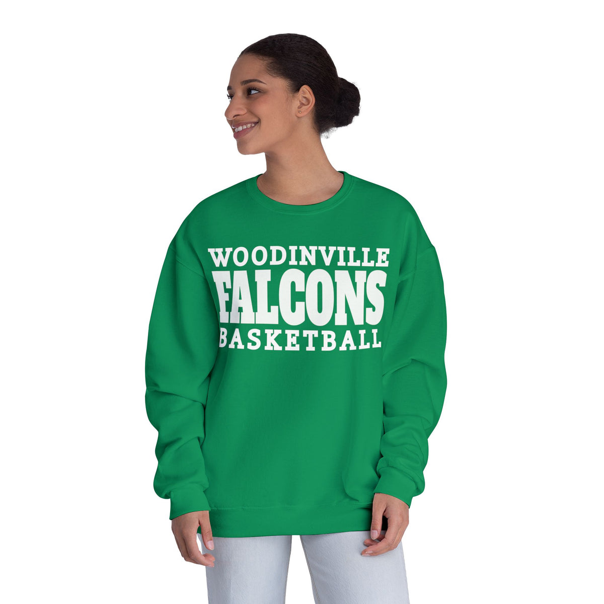 Woodinville Basketball Green | Unisex Crewneck Sweatshirt