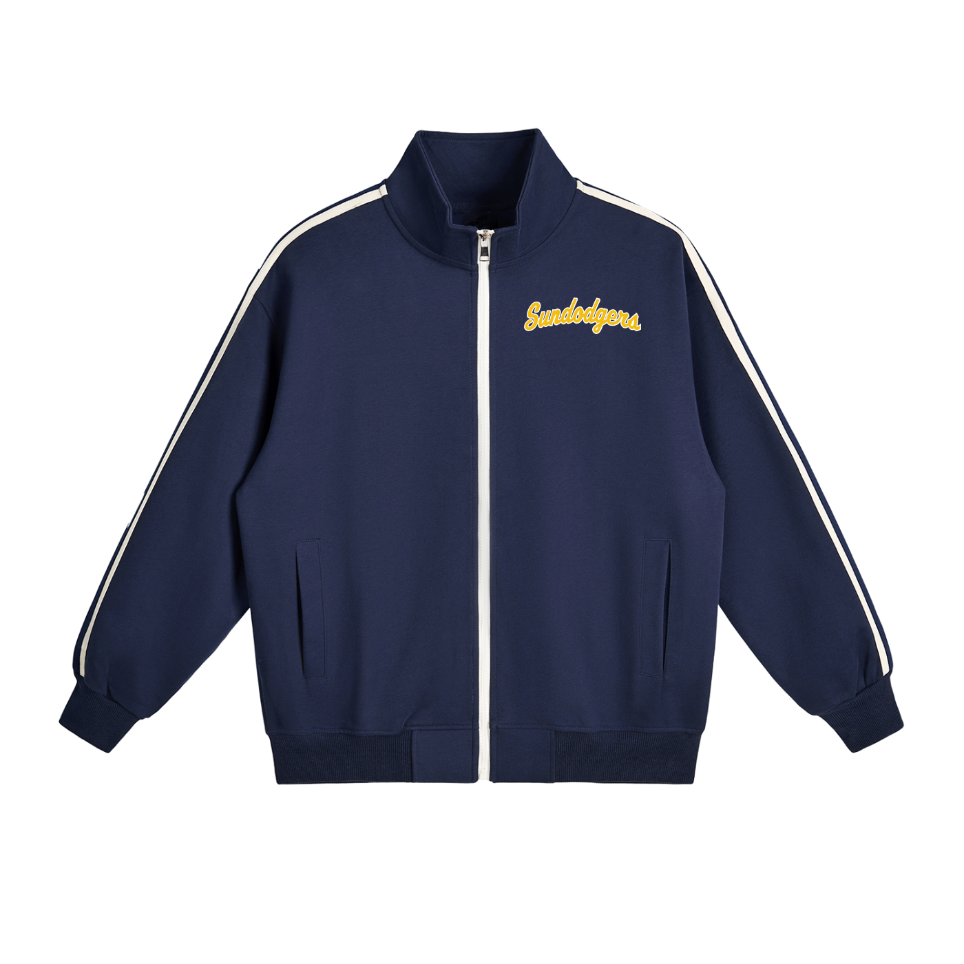 Contrast Side-Stripe Stand Collar  Jacket